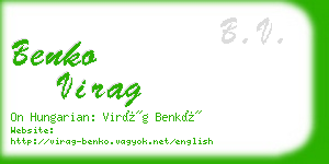 benko virag business card